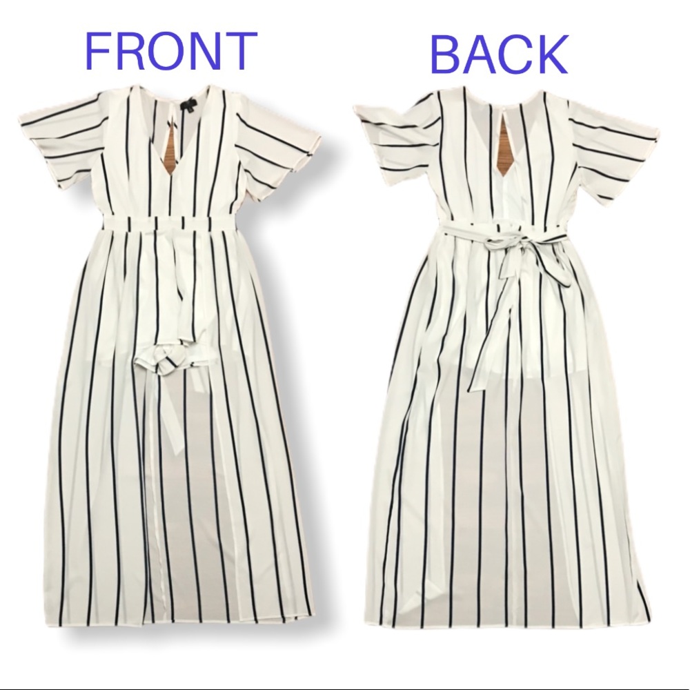 Striped Romper/Skirt Combo Size L